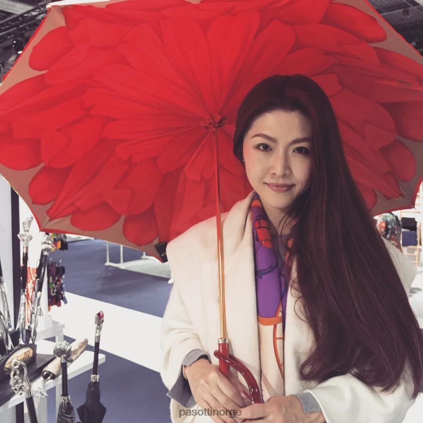 paraply | PASOTTI 189 21065-21 a - rød dahlia paraply, dobbel klut 8B6Z26331 kvinner