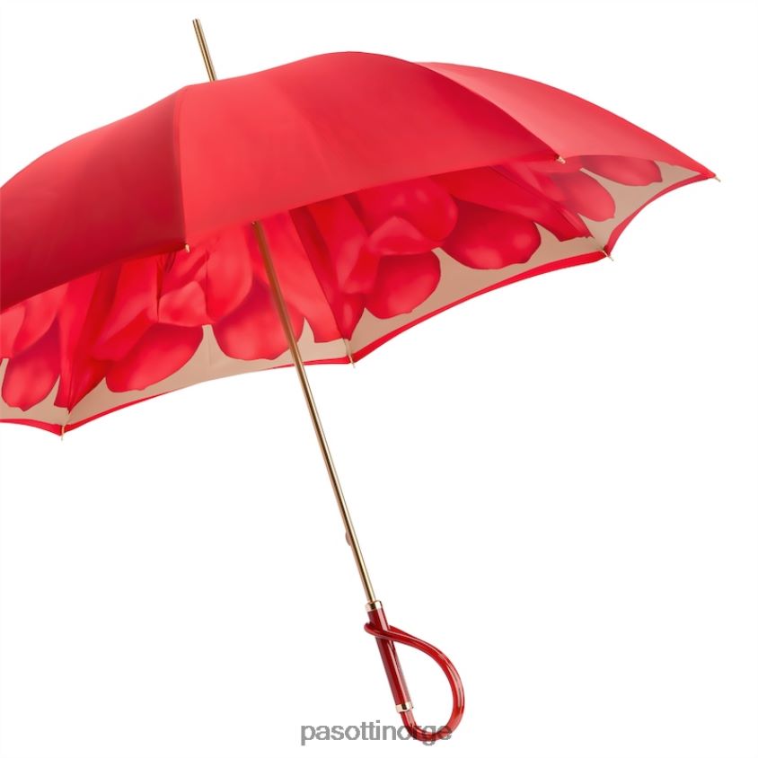 paraply | PASOTTI 189 21065-21 a - rød dahlia paraply, dobbel klut 8B6Z26331 kvinner