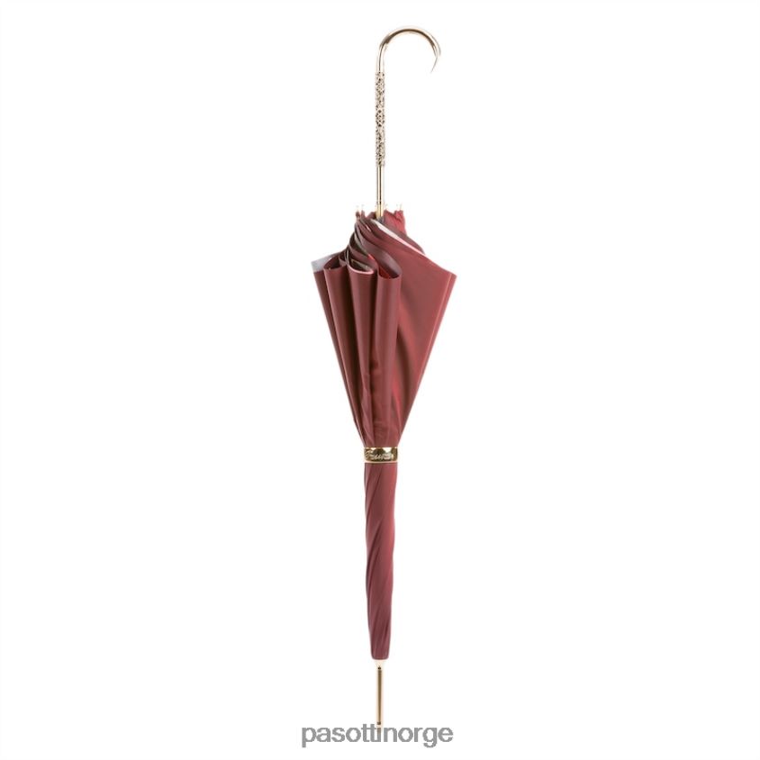 paraply | PASOTTI 189 53910-88 c30-3 - burgunder vintage paraply, dobbel klut 8B6Z26394 kvinner