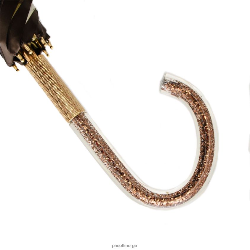 paraply | PASOTTI 189 55975-22 p34 - khaki paraply med blomster og glitter 8B6Z26346 kvinner