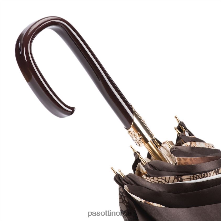 paraply | PASOTTI 189 58303-16 f38 - brunblomstret paraply, dobbel klut 8B6Z26379 kvinner