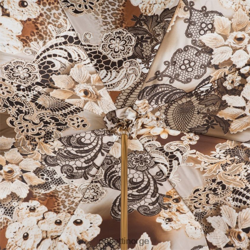 paraply | PASOTTI 189 58303-16 f38 - brunblomstret paraply, dobbel klut 8B6Z26379 kvinner