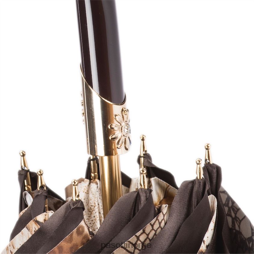 paraply | PASOTTI 189 58303-16 f38 - brunblomstret paraply, dobbel klut 8B6Z26379 kvinner