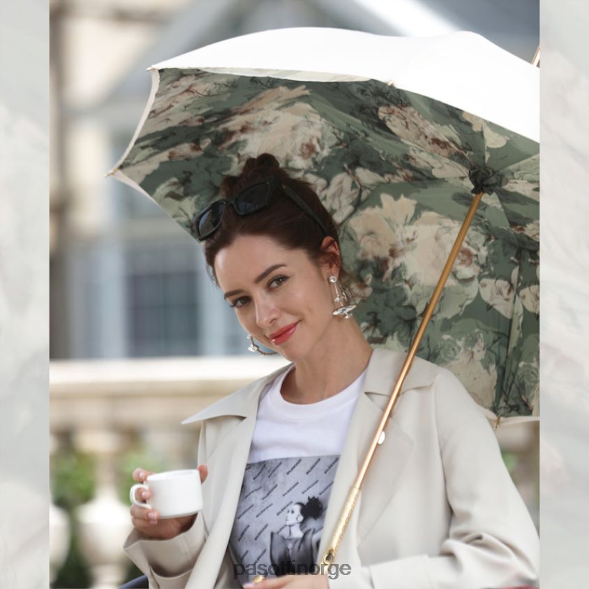 paraply | PASOTTI 189 5r316-6 p5 - elfenben paraply med blomster inni 8B6Z26367 kvinner