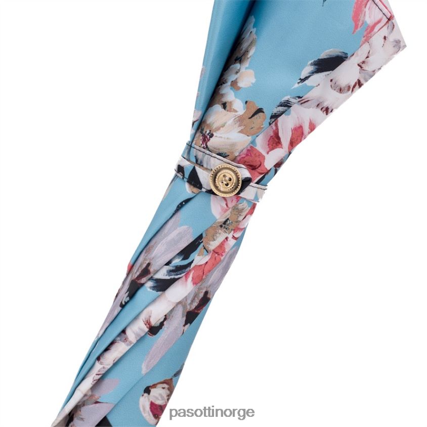 paraply | PASOTTI 20 9a436-6 p - blomstret paraply med burgunderhåndtak i skinn 8B6Z26330 kvinner