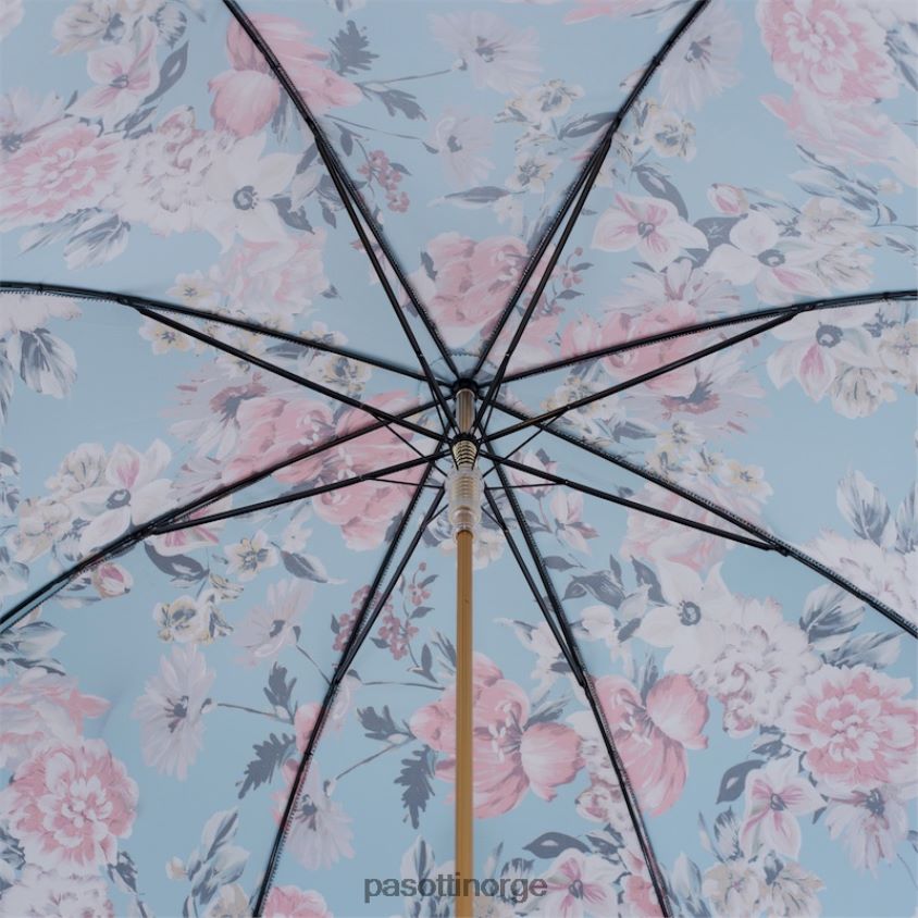 paraply | PASOTTI 20 9a436-6 p - blomstret paraply med burgunderhåndtak i skinn 8B6Z26330 kvinner