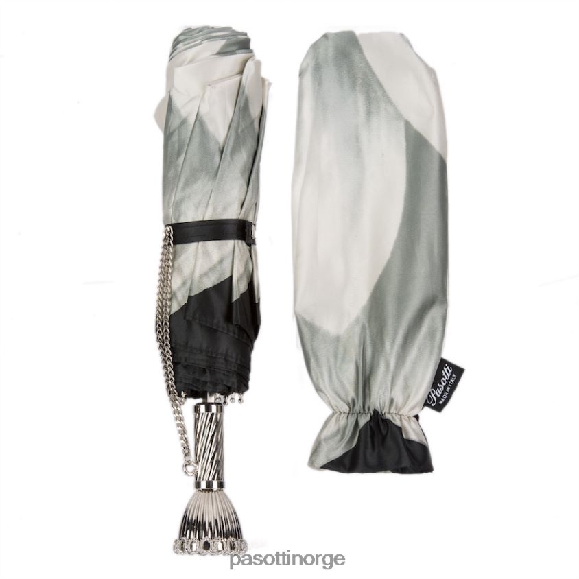 paraply | PASOTTI 257 21273-11 p11 - sølv dahlia sammenleggbar paraply 8B6Z26598 kvinner