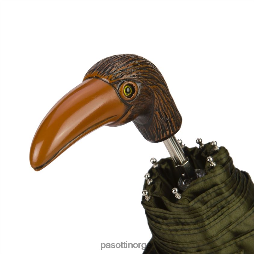 paraply | PASOTTI 257 21273-13 141 - sammenleggbar paraply med grønn blomstertukan 8B6Z26592 kvinner