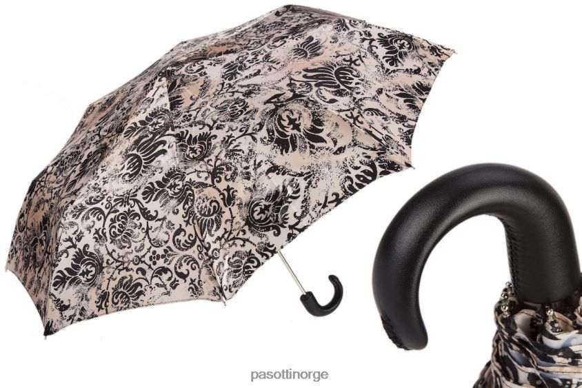 paraply | PASOTTI 257 50998-44 p - svart og beige sammenleggbar paraply 8B6Z26597 kvinner