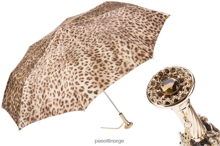 paraply | PASOTTI 257 52417-16 p12 - leopard sammenleggbar paraply 8B6Z26599 kvinner