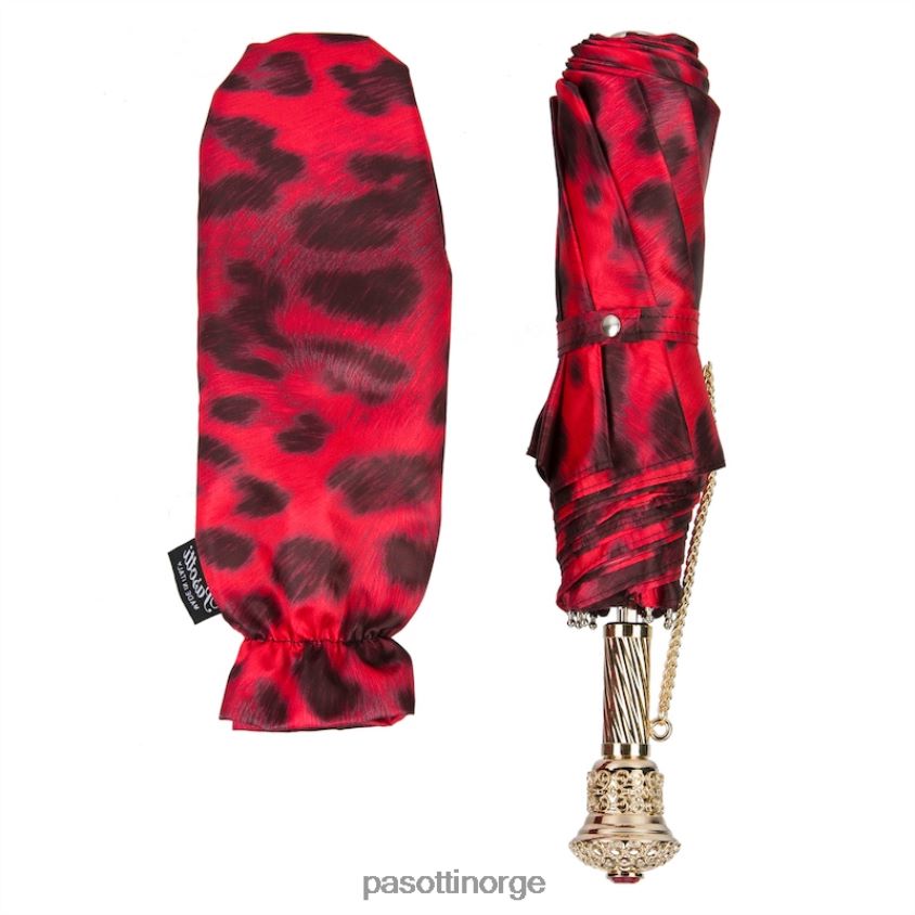 paraply | PASOTTI 257 52417-21 p14 - sort og rød animalier sammenleggbar paraply 8B6Z26620 kvinner
