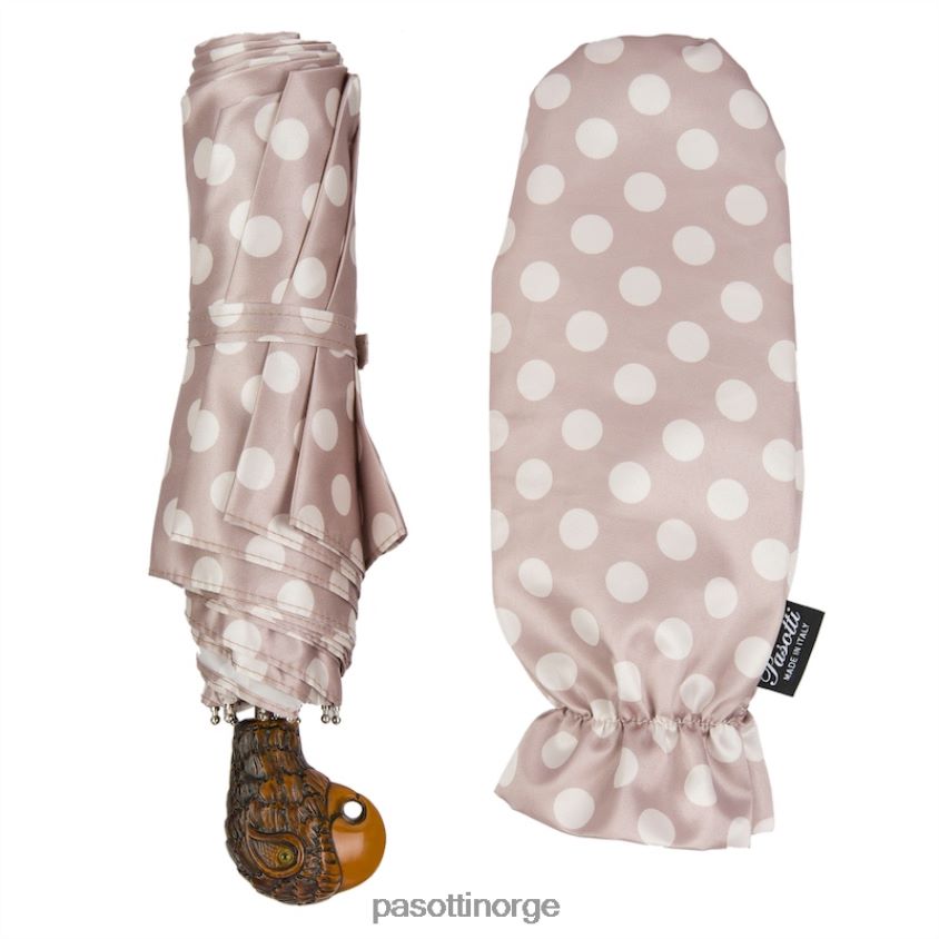 paraply | PASOTTI 257 55874-153 139 - polkaprikket sammenleggbar paraply med papegøyehåndtak 8B6Z26619 kvinner