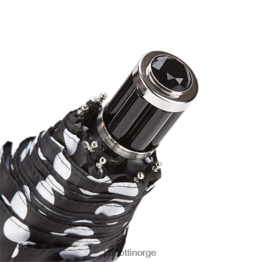 paraply | PASOTTI 257 55874-1 s11 - sammenleggbar paraply med svarte og hvite prikker 8B6Z26615 kvinner