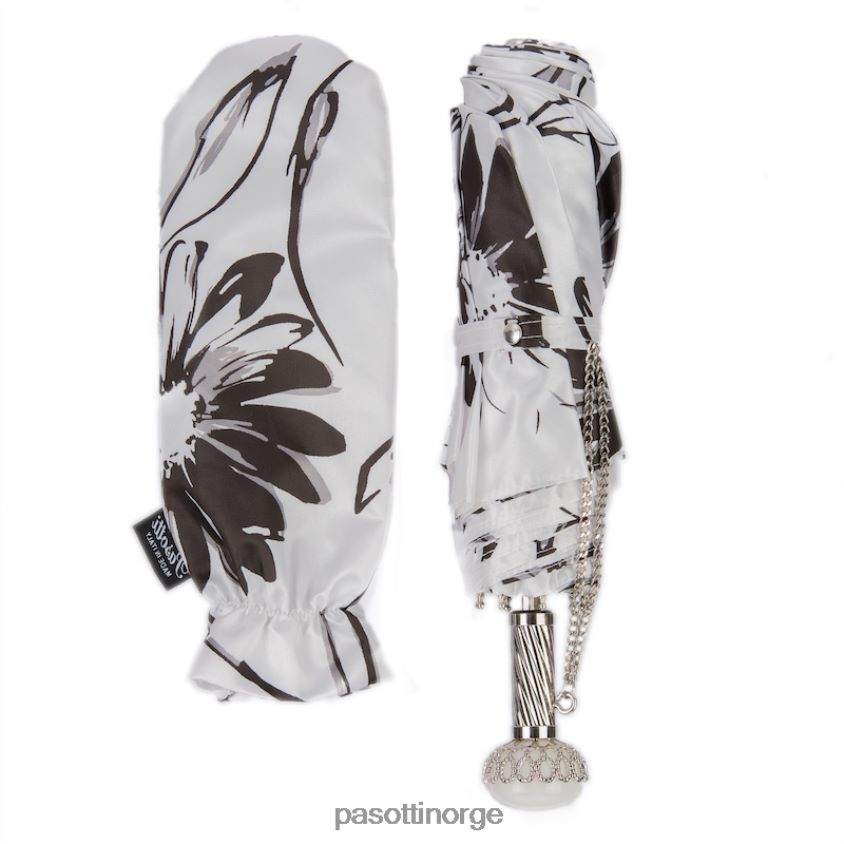 paraply | PASOTTI 257 56799-1 a29 - svart og hvit blomstret paraply 8B6Z26588 kvinner