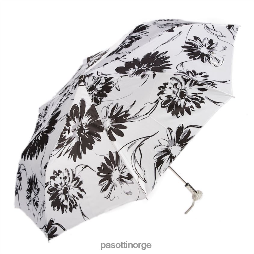 paraply | PASOTTI 257 56799-1 a29 - svart og hvit blomstret paraply 8B6Z26588 kvinner