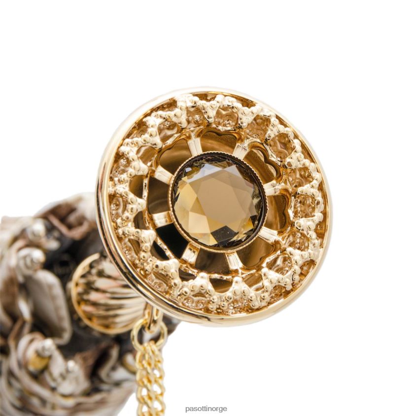 paraply | PASOTTI 257 58002-6 p12 - sammenleggbar paraply med leopardtrykk og kjeder 8B6Z26587 kvinner