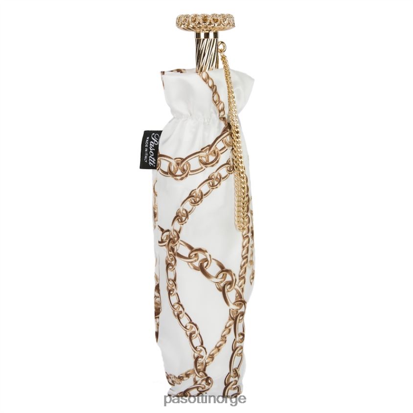 paraply | PASOTTI 257 58002-9 s15 - kjeder trykk hvit sammenleggbar paraply 8B6Z26616 kvinner