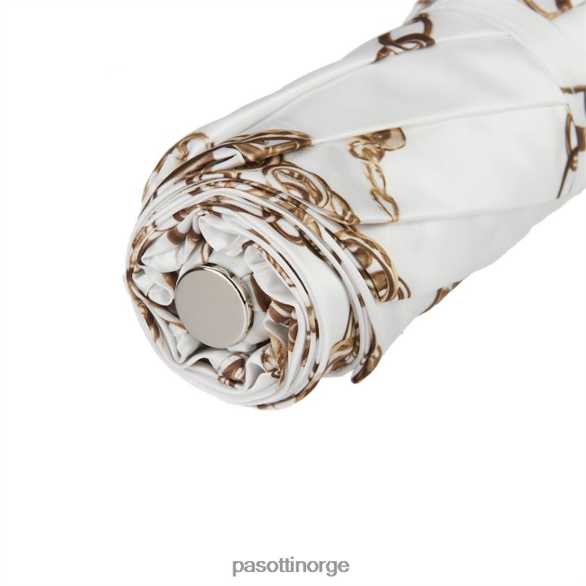 paraply | PASOTTI 257 58002-9 s15 - kjeder trykk hvit sammenleggbar paraply 8B6Z26616 kvinner