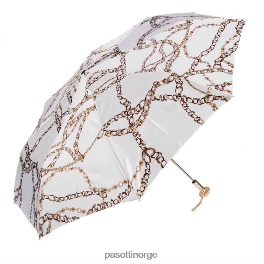 paraply | PASOTTI 257 58002-9 s15 - kjeder trykk hvit sammenleggbar paraply 8B6Z26616 kvinner