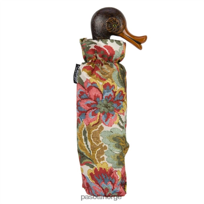 paraply | PASOTTI 257 58112-19 103 - blomstret sammenleggbar paraply med andehåndtak 8B6Z26608 kvinner