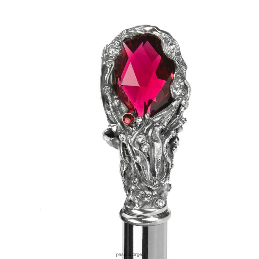 paraply | PASOTTI 257 991 w68 - leopard sammenleggbar paraply med rød perle og krystaller 8B6Z26582 kvinner