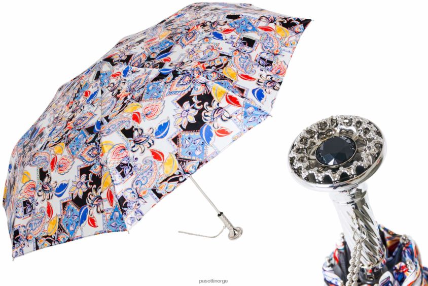 paraply | PASOTTI 257 9l982-1 p12 - sammenleggbar paraply maiolica 8B6Z26574 kvinner