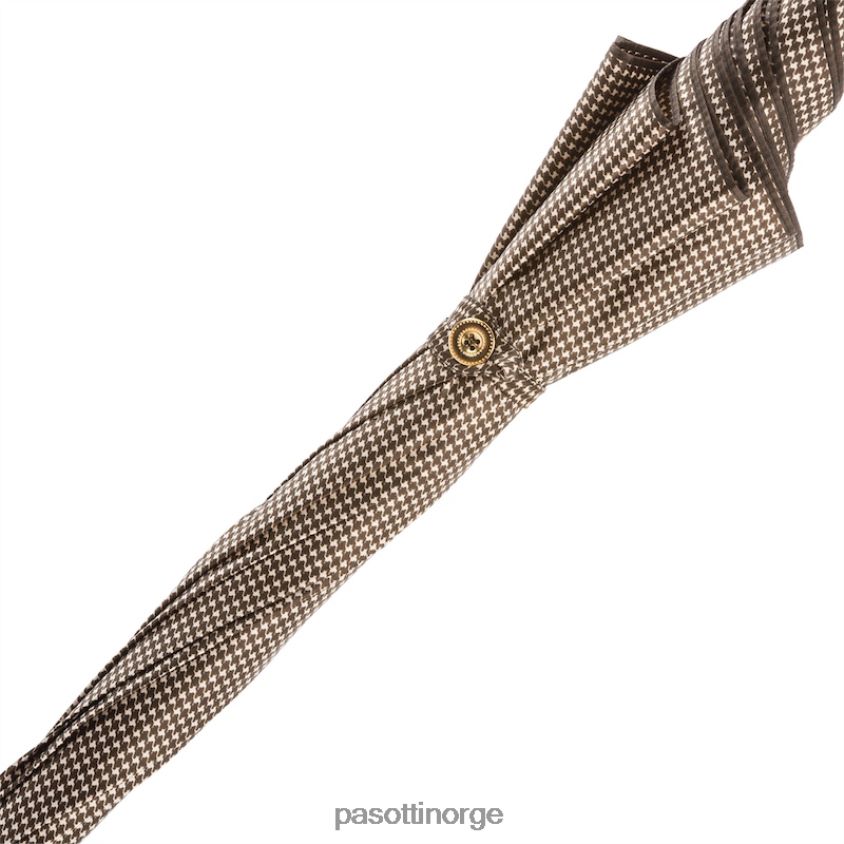 paraply | PASOTTI 16 1408-19 h19 - pied de poule paraply med pigget skinnhåndtak 8B6Z26473 kvinner