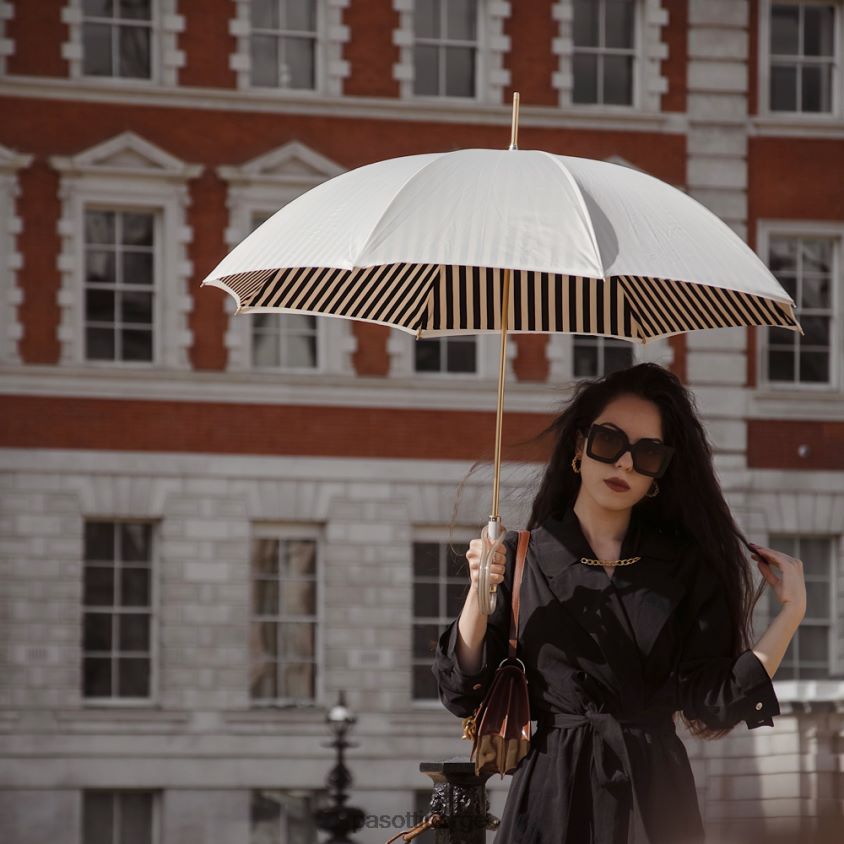 paraply | PASOTTI 189 21352-5 a - elfenben paraply med svarte striper 8B6Z26436 kvinner