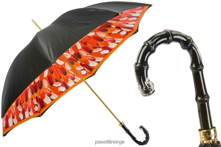 paraply | PASOTTI 189 30093-4 n5 - paraply med oransje penselstrøk, dobbel klut 8B6Z26479 kvinner