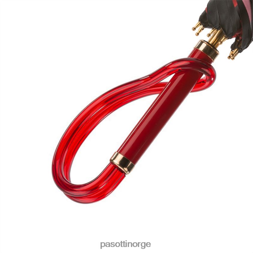 paraply | PASOTTI 189 55874-163 a - svart og rød paraply med prikker, dobbel klut 8B6Z26472 kvinner