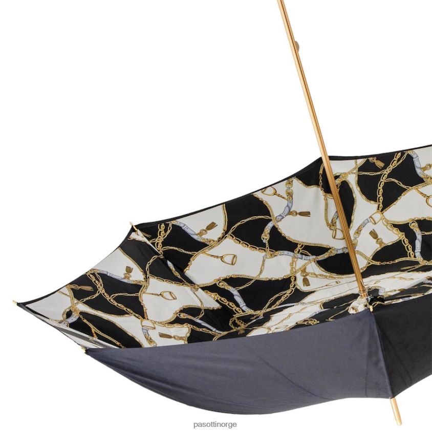 paraply | PASOTTI 189 5g313-39 h19 - svart paraply med hodelagstrykk, dobbel klut 8B6Z26449 kvinner