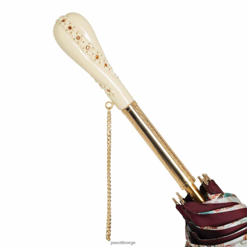 paraply | PASOTTI 189 vf662-8 z5 - burgunder paisley paraply 8B6Z26434 kvinner