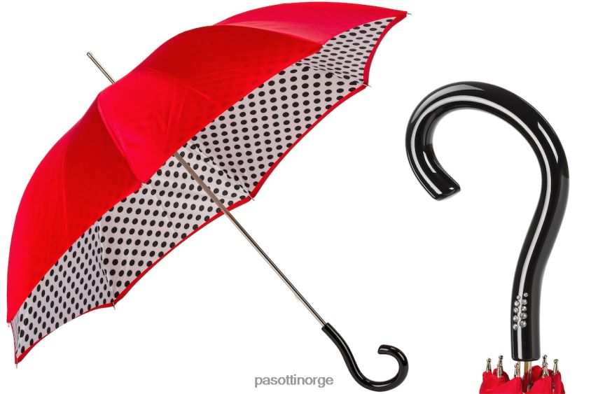 paraply | PASOTTI 189n 55874-2 u18 - knallrøde prikker paraply, dobbel klut 8B6Z26471 kvinner