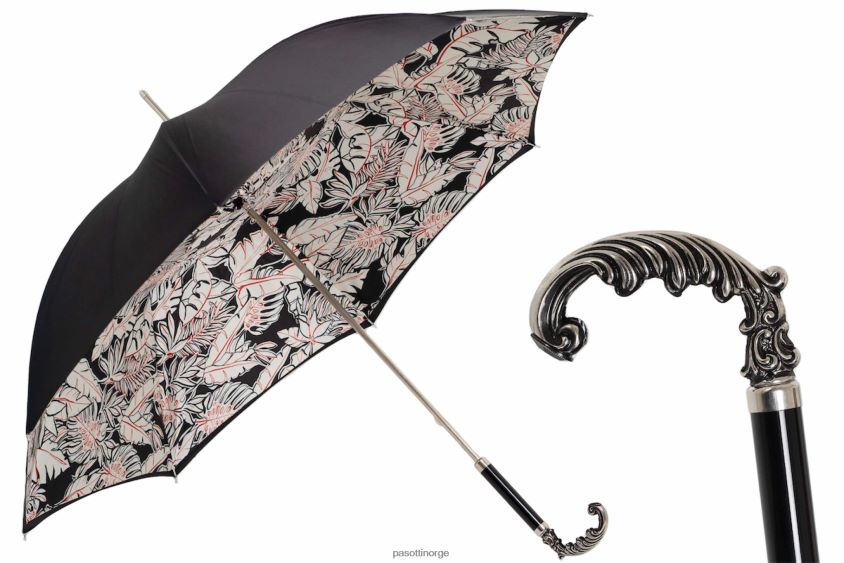 paraply | PASOTTI 189n z0327-1 p49 - paraply foglie bianche 8B6Z26435 kvinner