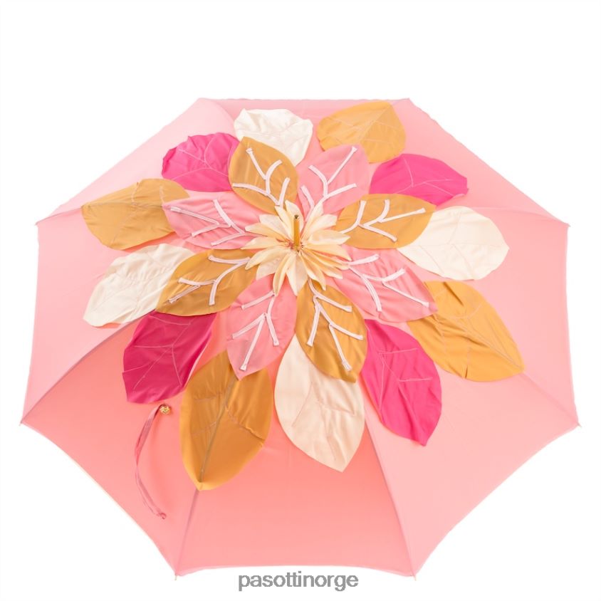 paraply | PASOTTI 163 sum-3 s7 - vakker rosa paraply med blader, dobbel klut 8B6Z26517 kvinner