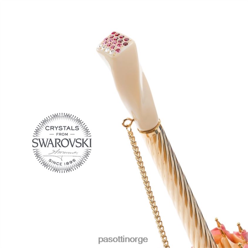 paraply | PASOTTI 163 sum-3 s7 - vakker rosa paraply med blader, dobbel klut 8B6Z26517 kvinner