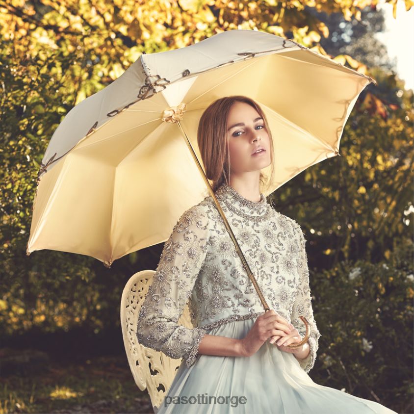 paraply | PASOTTI 177 plat-300 p5 - elfenben tredekorert paraply (hjemmesideparaply) 8B6Z26521 kvinner