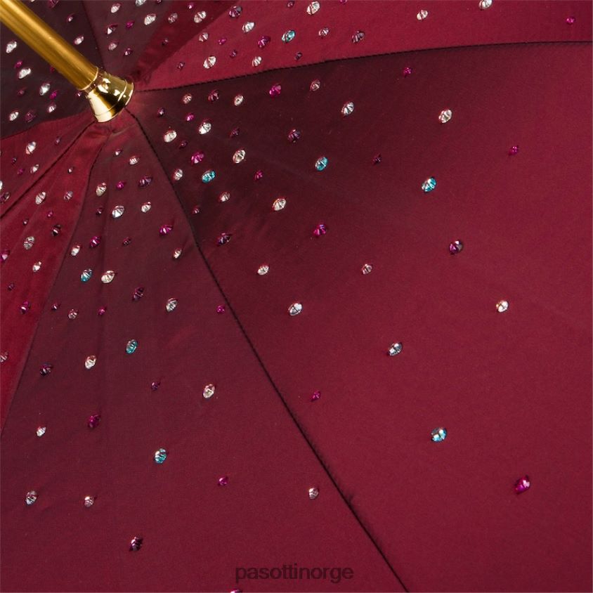 paraply | PASOTTI 184 serge-17 u2 - burgunder swarovski paraply, dobbel klut 8B6Z26552 kvinner