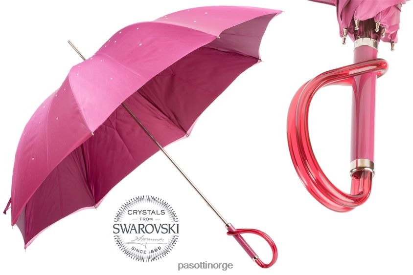 paraply | PASOTTI 185n 21284-18 a - rosa swarovski paraply, dobbel klut 8B6Z26540 kvinner