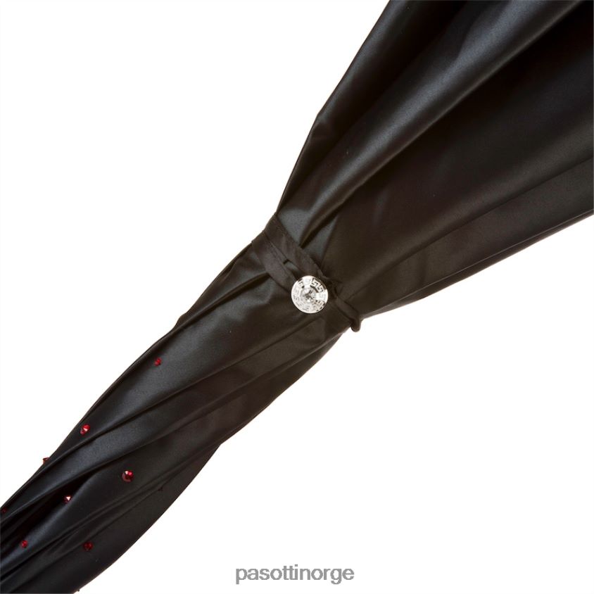 paraply | PASOTTI 185n plat-26 plat-34 s8 - svart swarovski paraply med rødt interiør, dobbel klut 8B6Z26547 kvinner