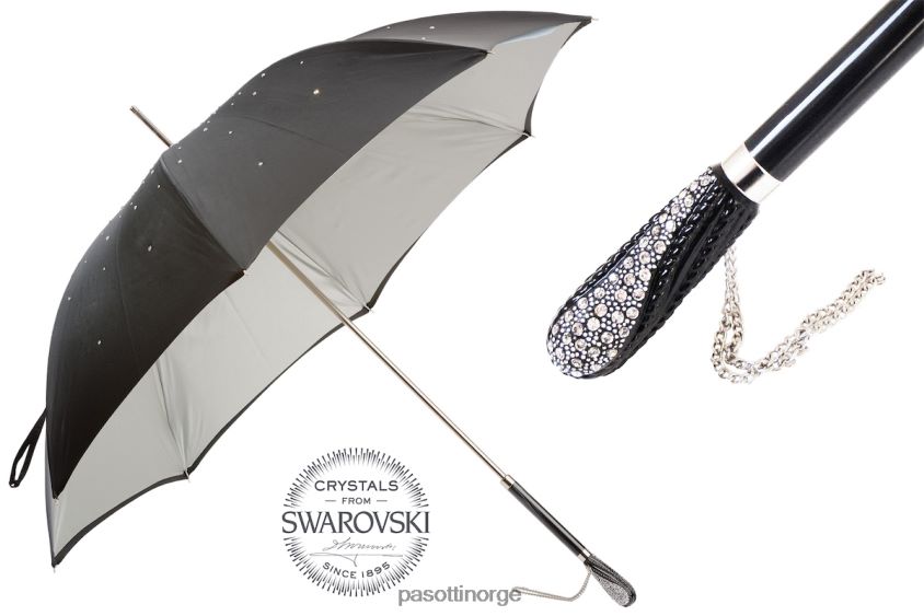 paraply | PASOTTI 185n plat-34 s8 - svart swarovski paraply, dobbel klut 8B6Z26518 kvinner