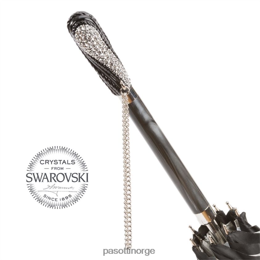 paraply | PASOTTI 185n plat-34 s8 - svart swarovski paraply, dobbel klut 8B6Z26518 kvinner