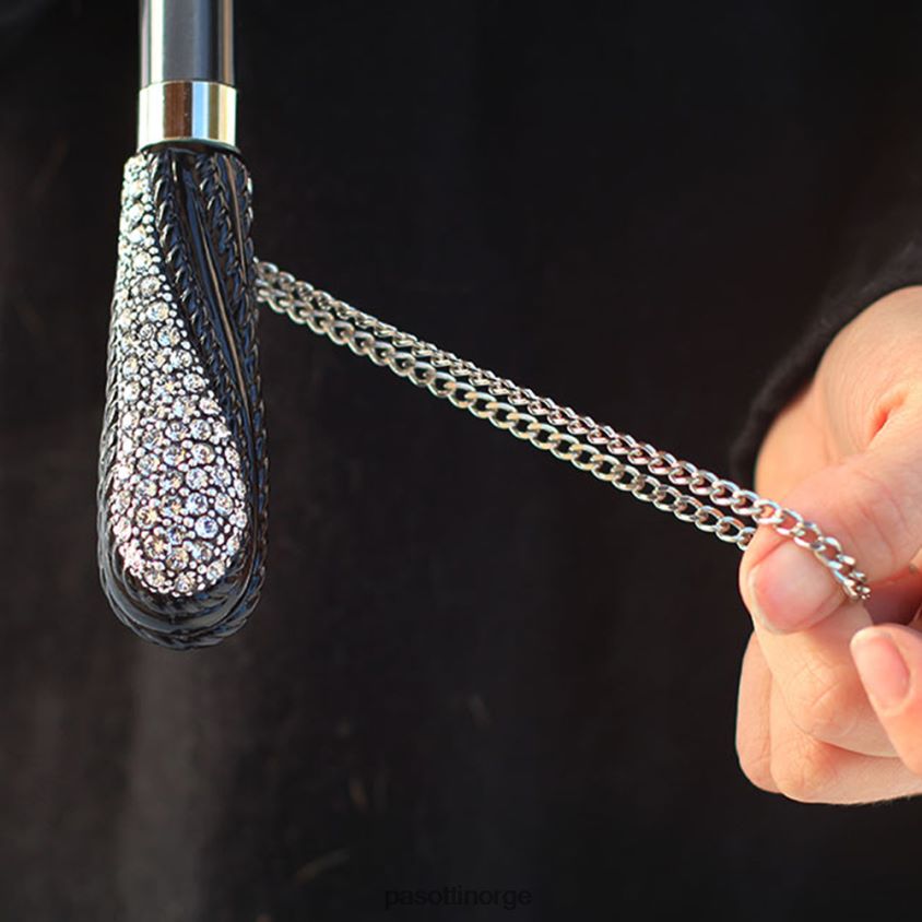 paraply | PASOTTI 185n plat-34 s8 - svart swarovski paraply, dobbel klut 8B6Z26518 kvinner