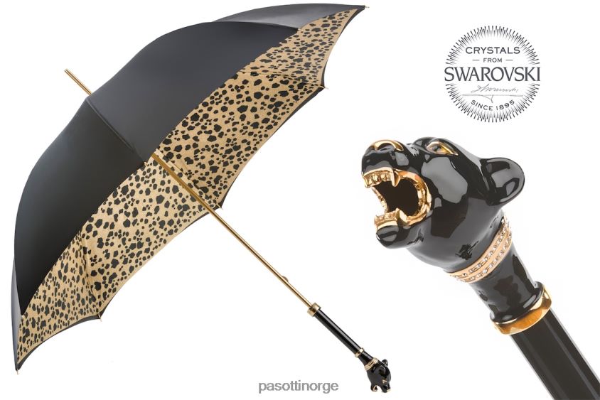 paraply | PASOTTI 189 1411-29 k1 - svart panter paraply 8B6Z26529 kvinner