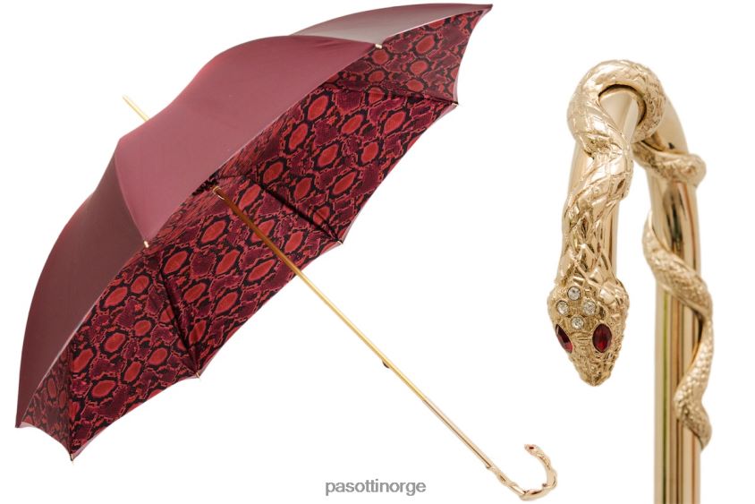paraply | PASOTTI 189 55303-213 w90 - rød python paraply 8B6Z26542 kvinner