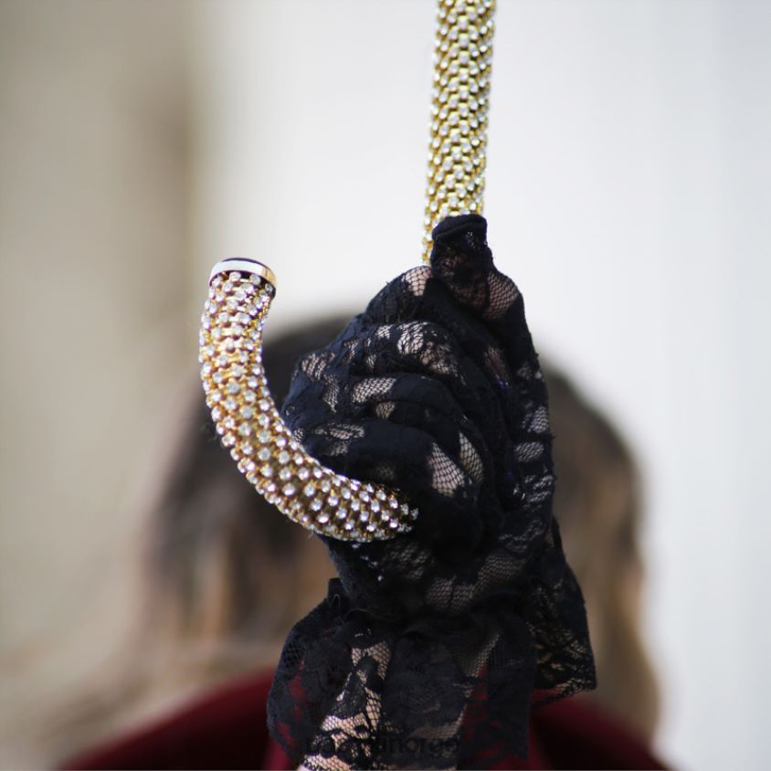 paraply | PASOTTI 189 58002-9 d35 - svart paraply med kjeder trykt interiør 8B6Z26502 kvinner