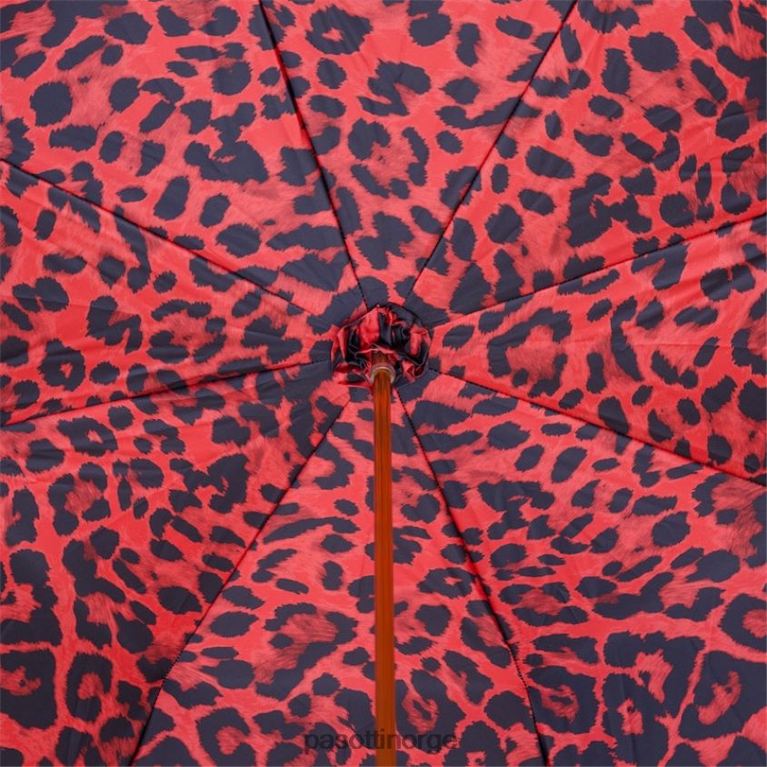 paraply | PASOTTI 189 5a488-91 w84 - knuckleduster paraply med rødt dyretrykk 8B6Z26504 kvinner