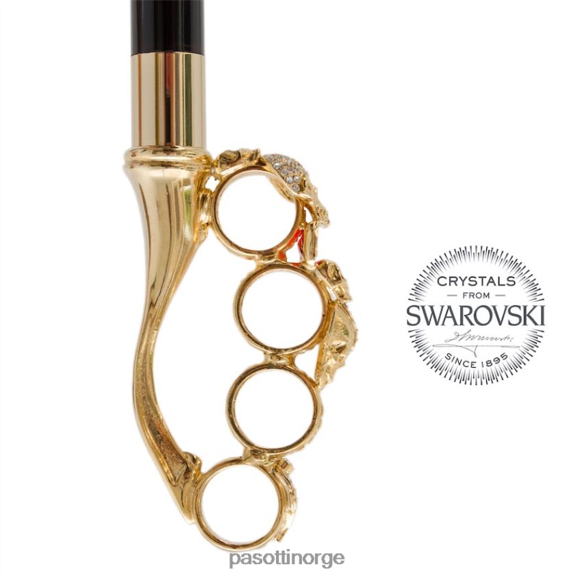 paraply | PASOTTI 189 5a488-91 w84 - knuckleduster paraply med rødt dyretrykk 8B6Z26504 kvinner