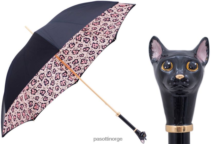 paraply | PASOTTI 189 5g284-1 k49 - svart katteparaply og dyrere trykk 8B6Z26566 kvinner