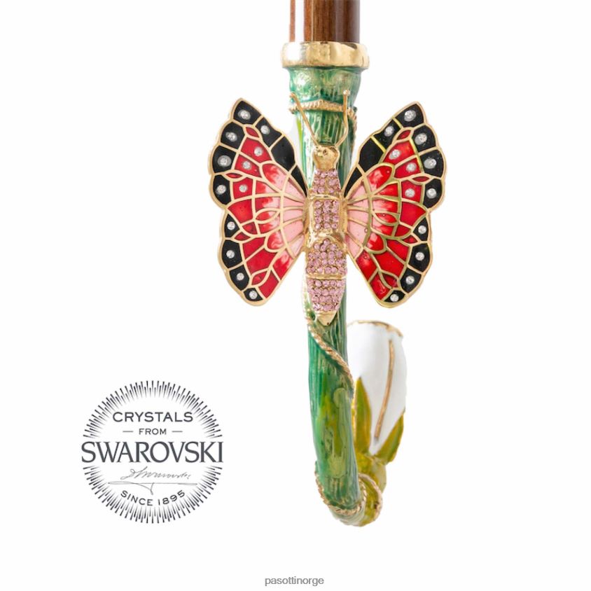 paraply | PASOTTI 189 5x790-10 k90 - rød sommerfugl paraply 8B6Z26550 kvinner